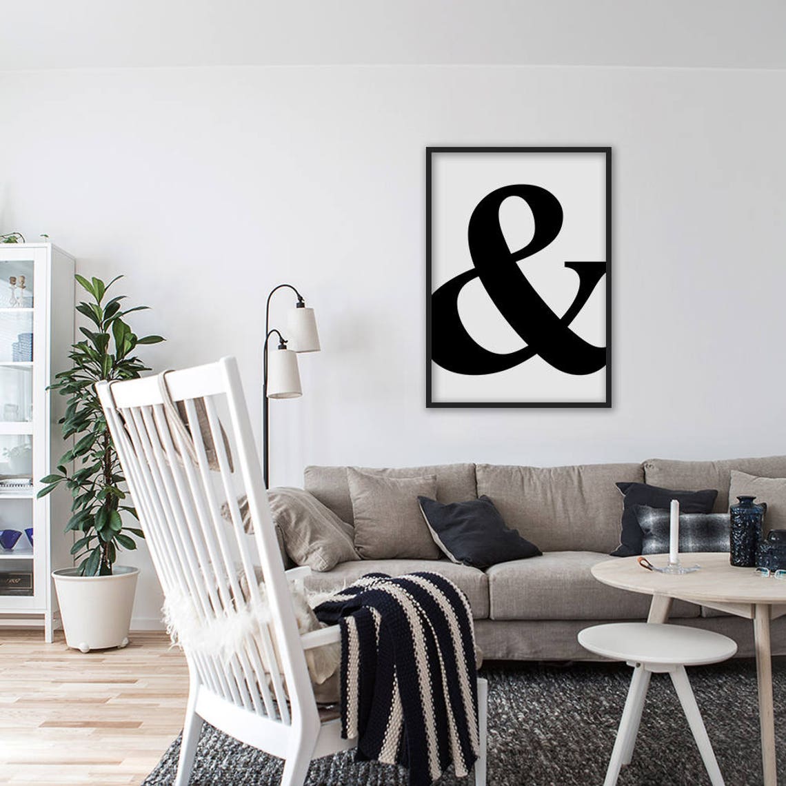 Black Ampersand Symbol Scandinavian Typography Minimalist Poster - Image 2