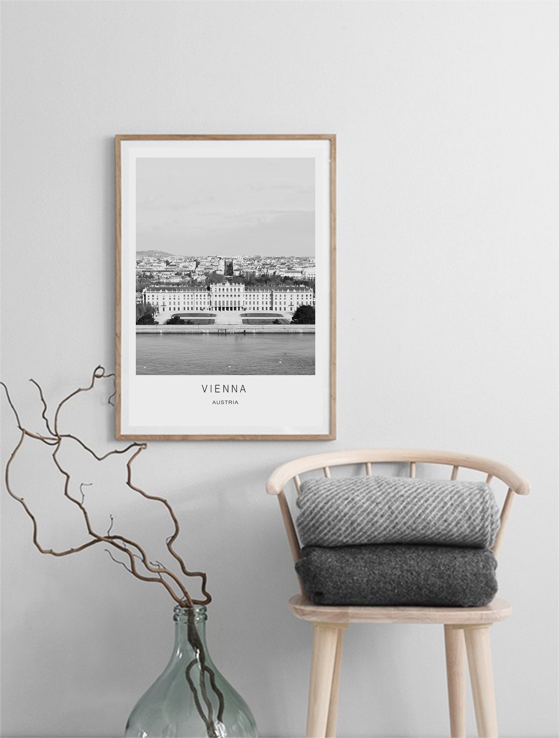 Vienna Austria Black And White Historic Skyline View Travel Poster - Image 2