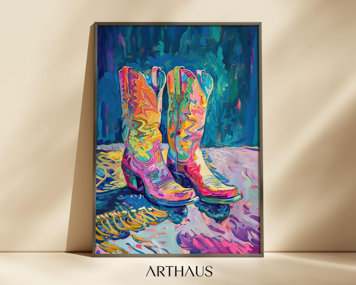Dopamine Decor Coastal Cowgirl Print Preppy Colorful Aesthetic Painting Western Nursery Southern Girl Room Print