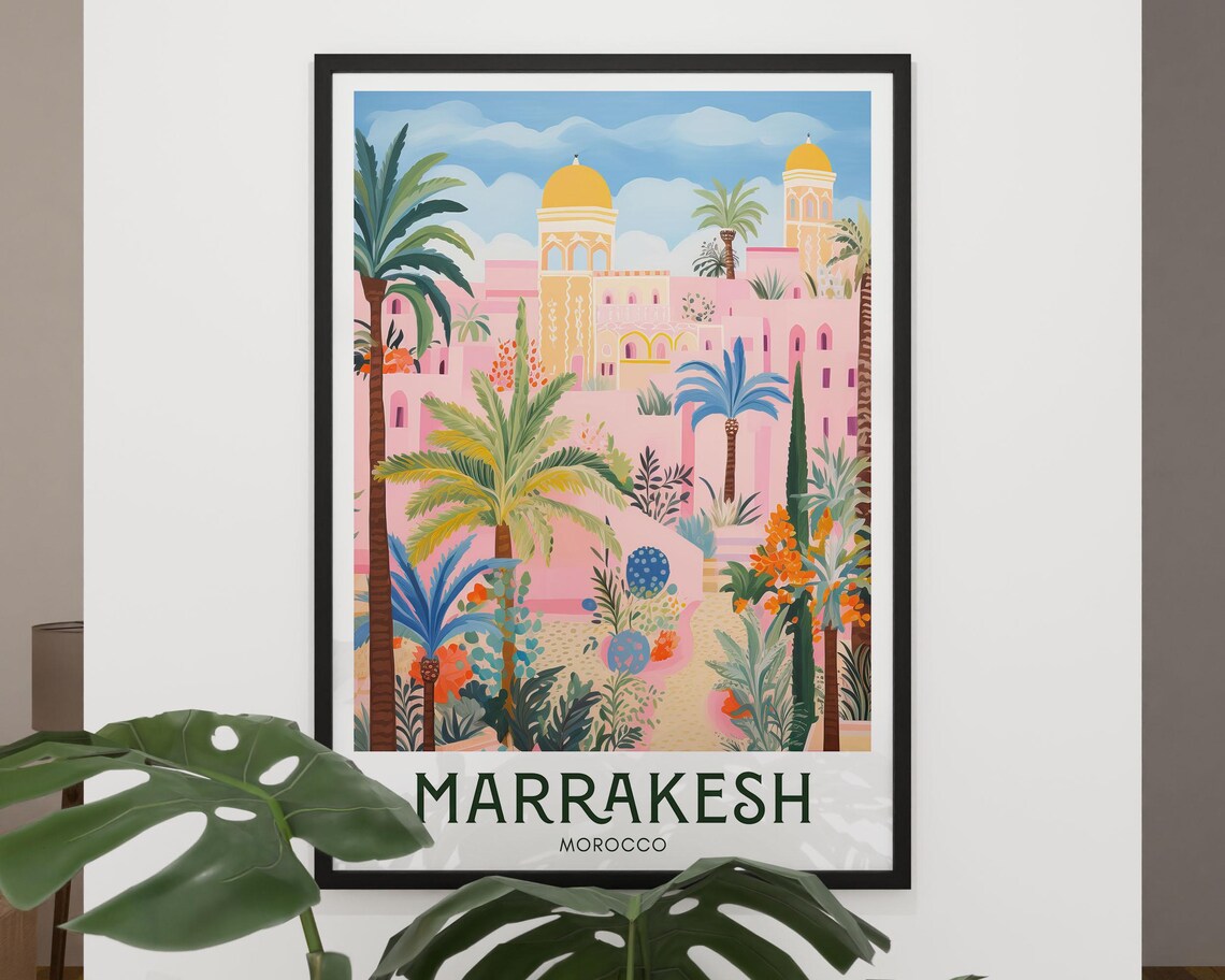 Marrakesh Vintage Travel Poster, Morocco City View - Image 2