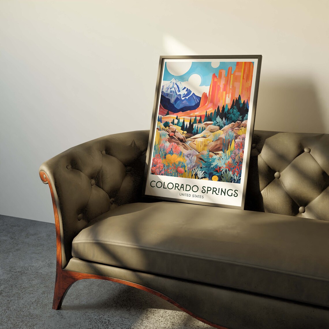 Colorado Springs Retro Travel Poster, Maximalist Print - Image 2