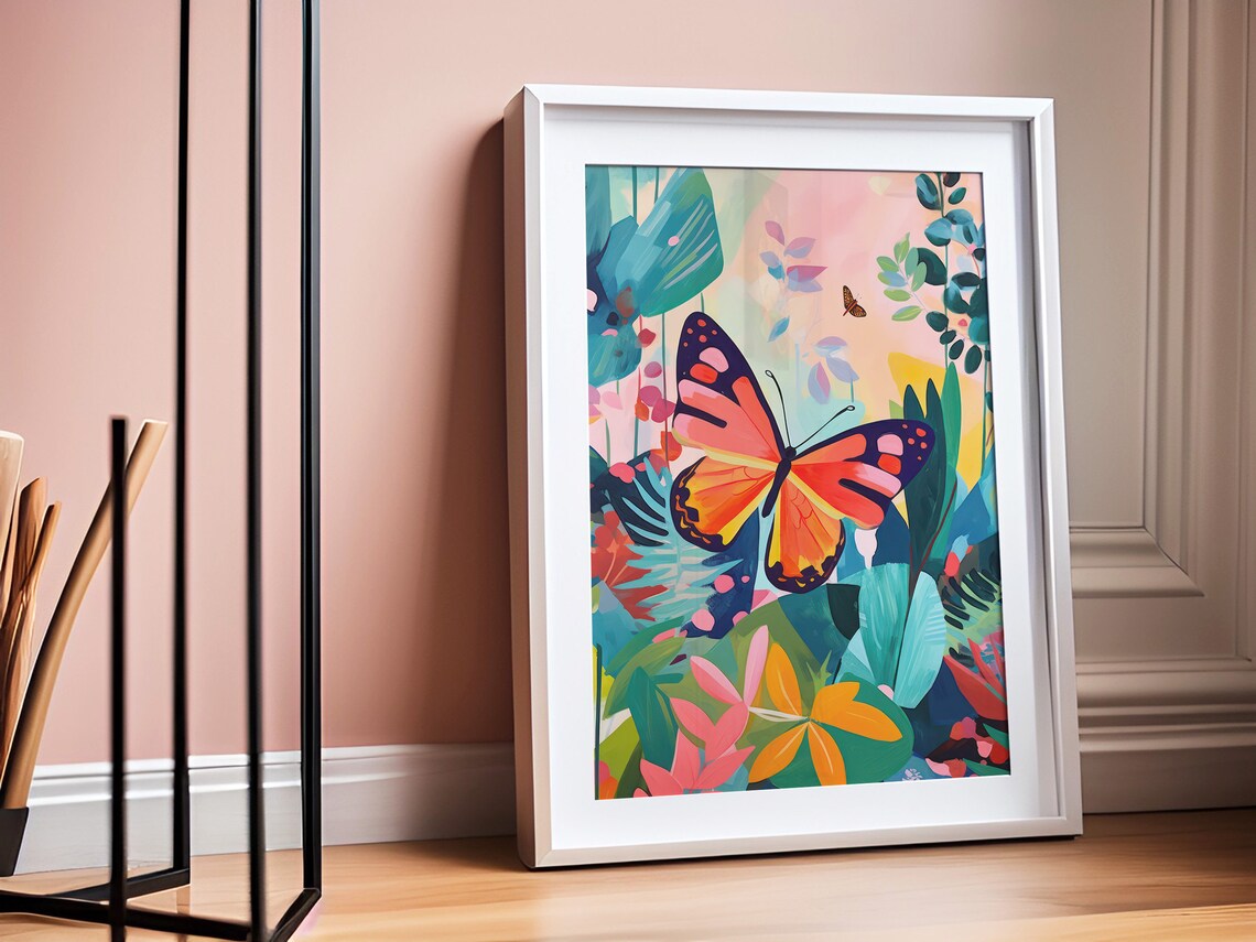 Butterfly Art Print, Maximalist Eclectic Decor - Image 3