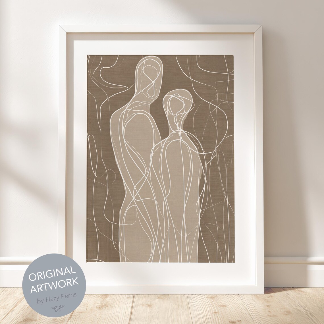 Boho Abstract Line Art Figure, Minimalist Wall Art