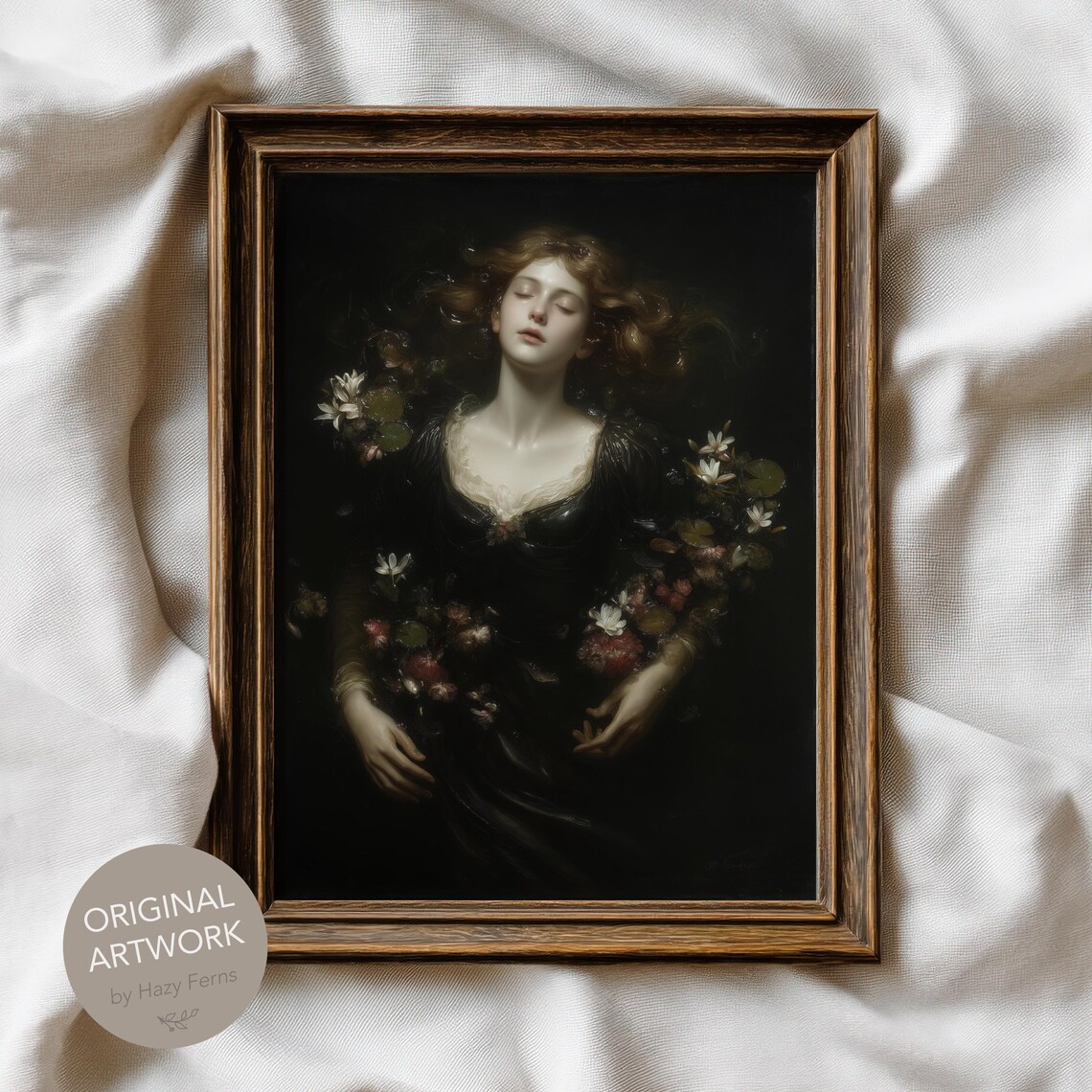Ophelia Reimagined Gothic Romantic Slumbering Beauty Art Poster