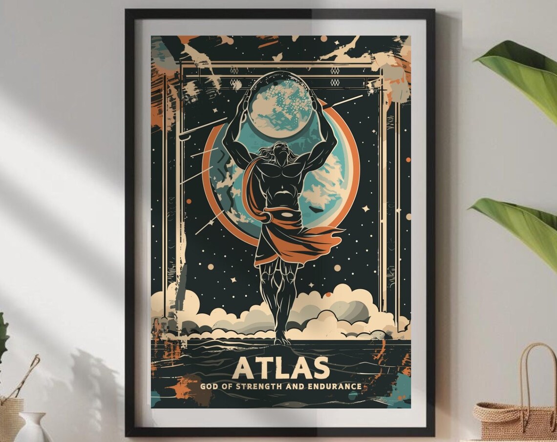 Atlas Greek Titan God of Strength and Endurance Mythology Poster