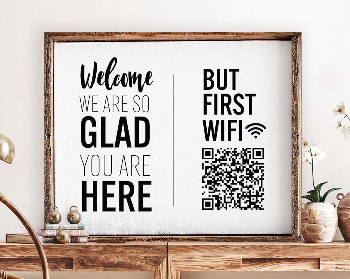 Custom WiFi QR Code Entryway Sign Poster Print