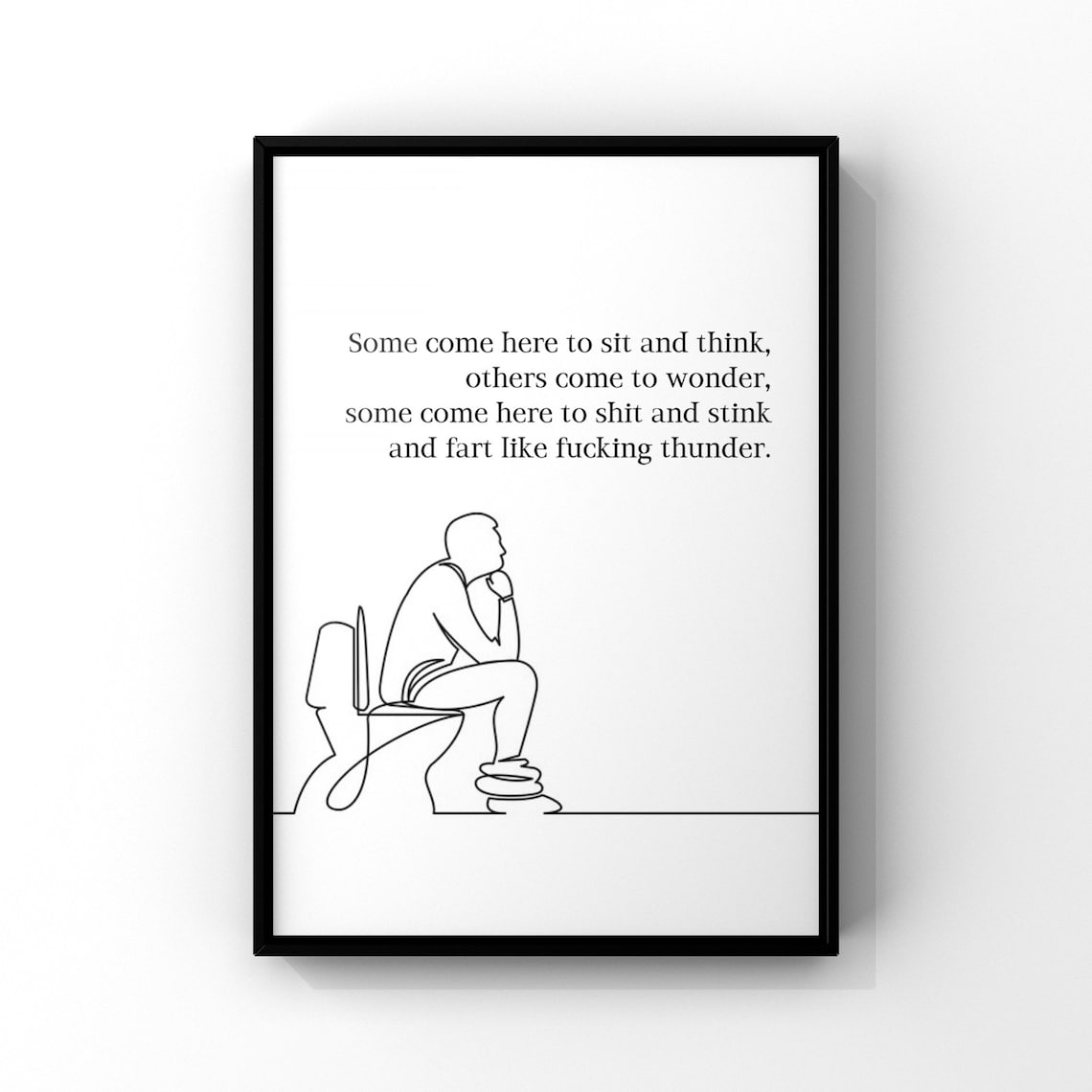 Funny Bathroom Swear Typography Art Print
