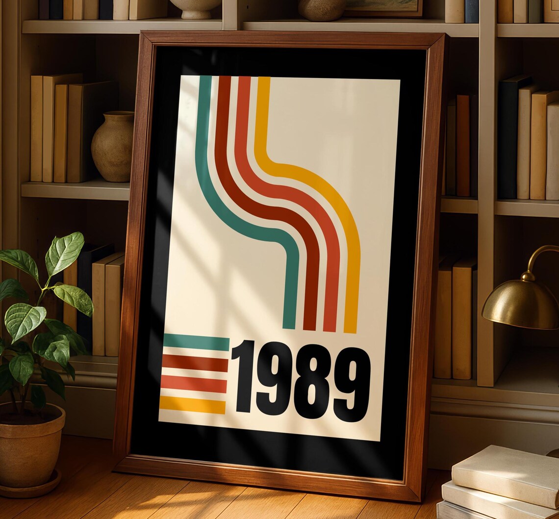 Custom Year Of Birth Retro Art Print, Birthday Gift