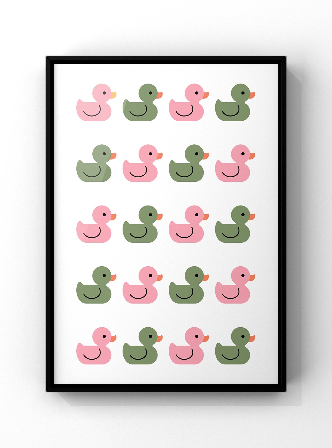 Cute Bathroom Ducks Funny Bathroom Art Print