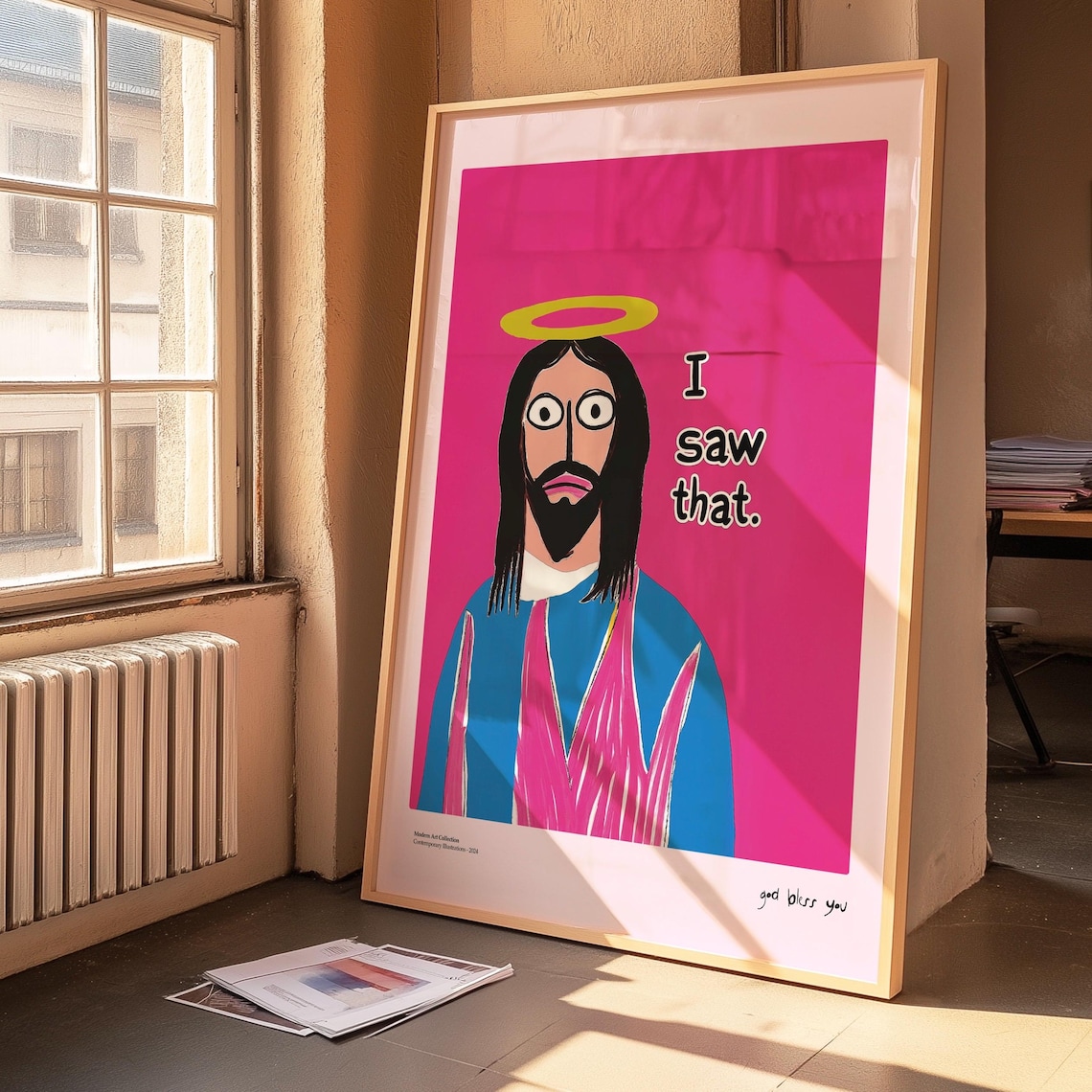 Jesus Print, Maximalist Bathroom Gallery Wall Art