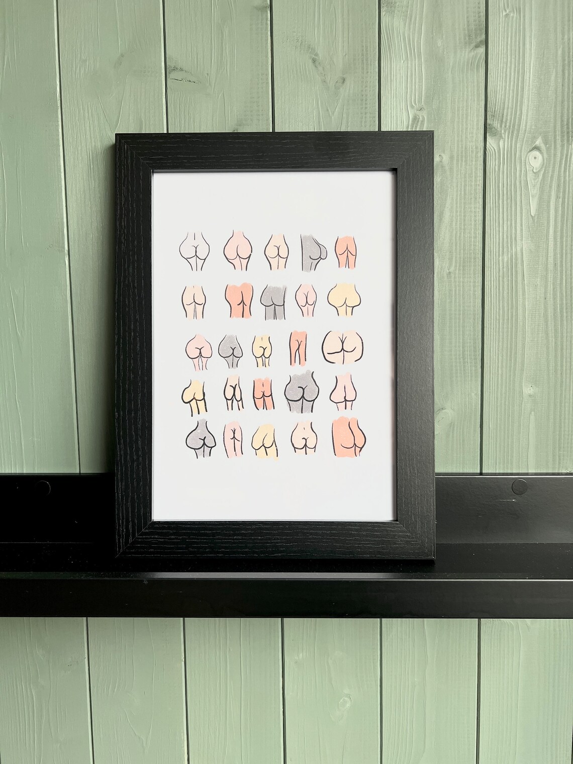 Funny Bathroom Bum Wall Art Poster Print