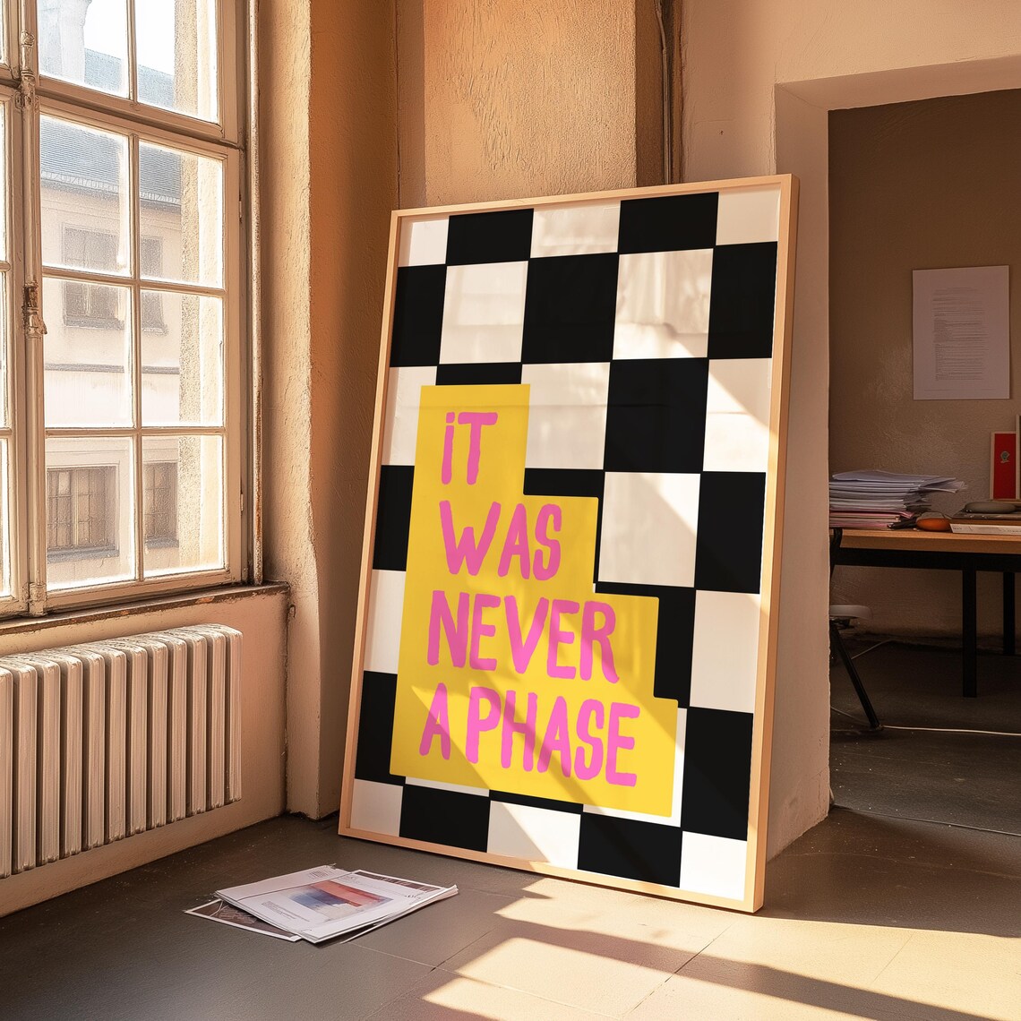 Song Lyrics Checkerboard Nostalgic Wall Art Print