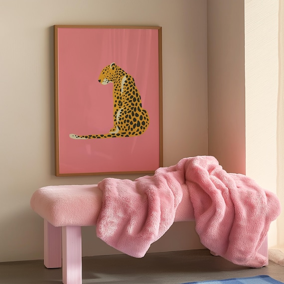Pink Leopard Print Animal Art Print