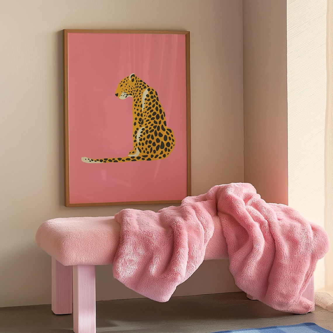 Pink Leopard Print Animal Art Print