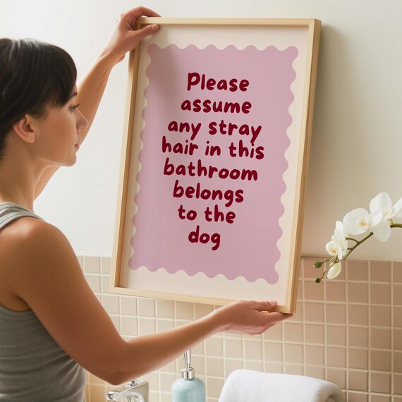 Funny Bathroom Print Quirky Restroom Wall Art Prints About Dogs