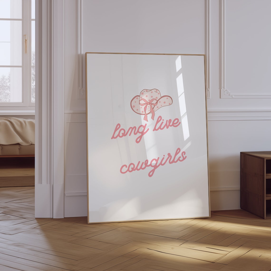Long Live Cowgirl Print Trendy Cowgirl Wall Art Pink Preppy Girly Poster Trendy Coquette Aeesthetic Print Pink Retro Western Print