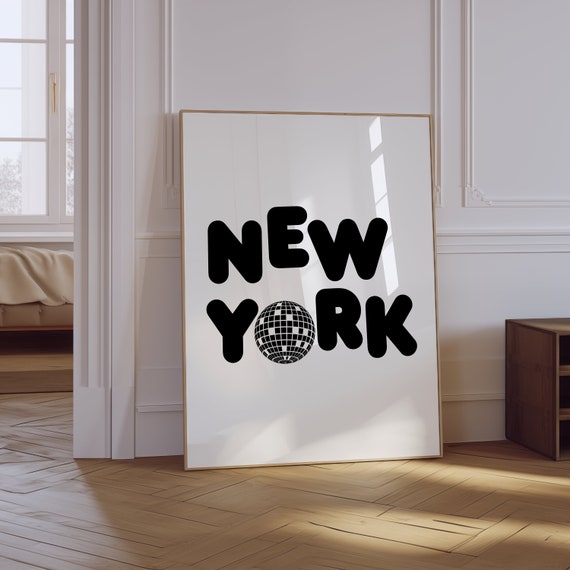 New York Wall Art Retro New York Home Decor Minimalist New York Art Trendy Bar Cart Print New York City Poster Nyc Poster