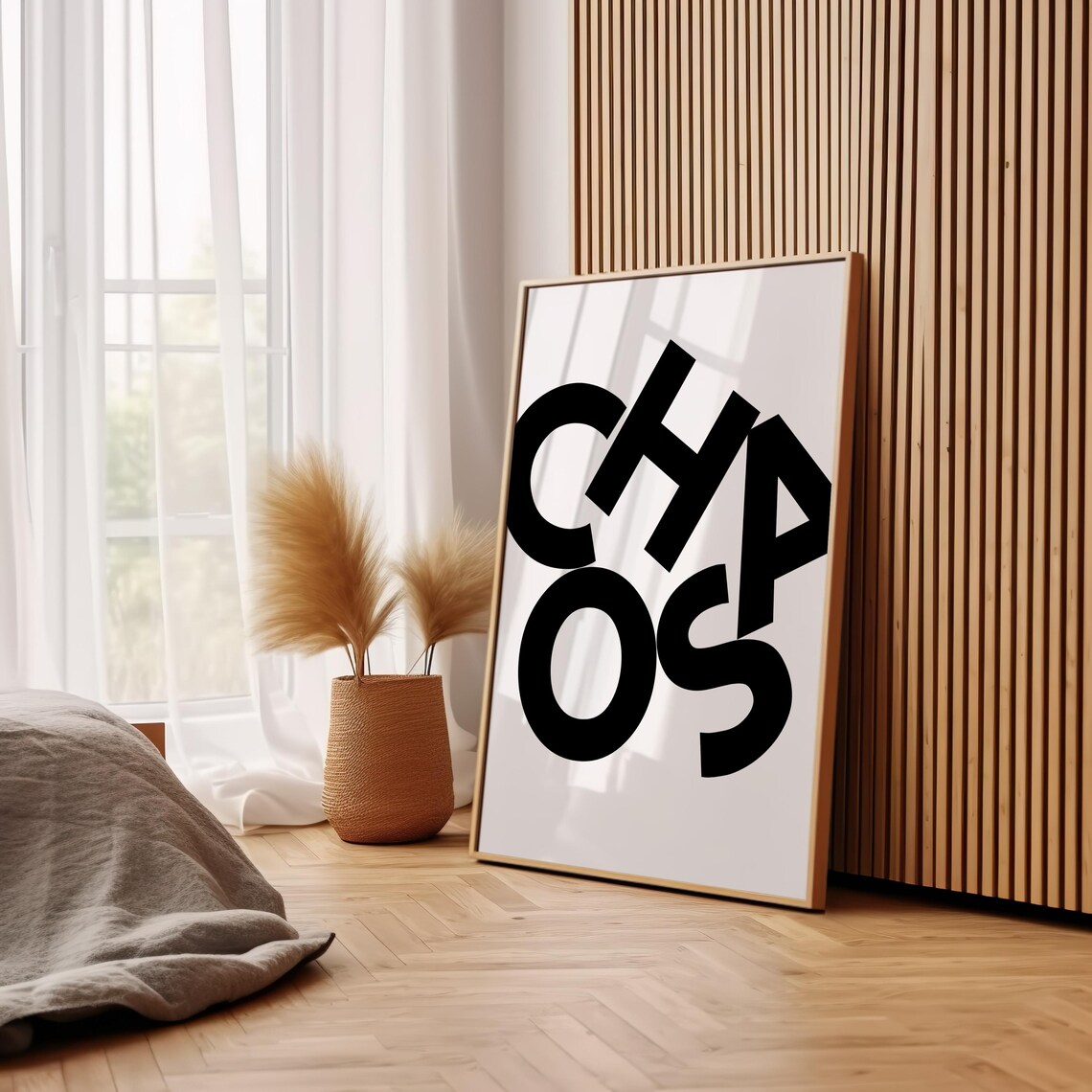 Chaos Bold Black Scattered Typography Maximalist Quote Poster - Image 2