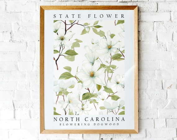 Flowering Dogwood North Carolina State Flower Poster Print