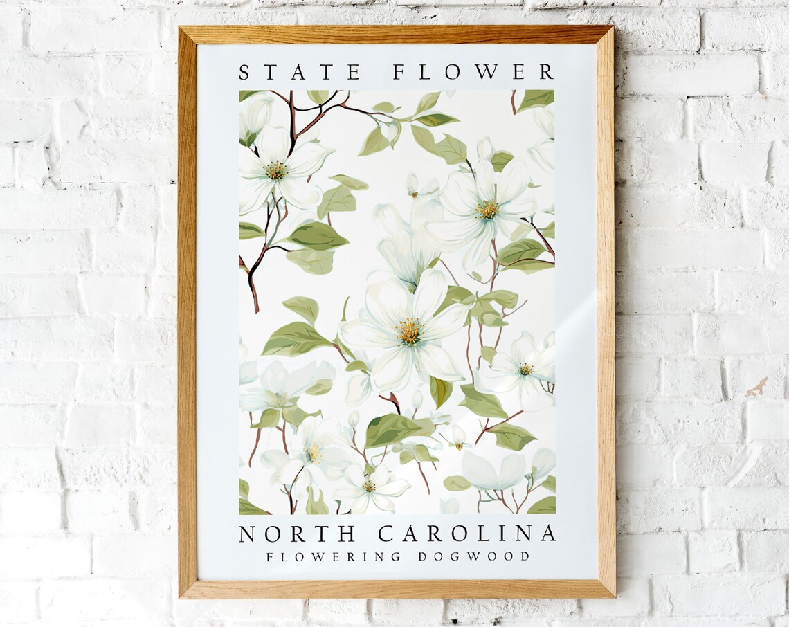 Flowering Dogwood North Carolina State Flower Poster Print