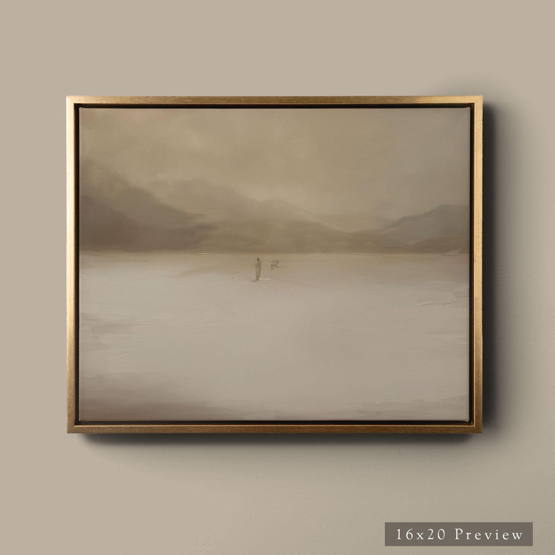 Abstract Tan Landscape Large Minimalist Canvas Art Wall Poster - Image 3