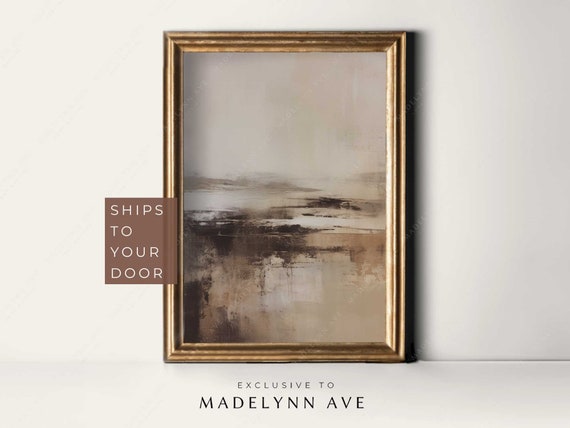 Moody Brown Abstract Landscape, Modern Art Print