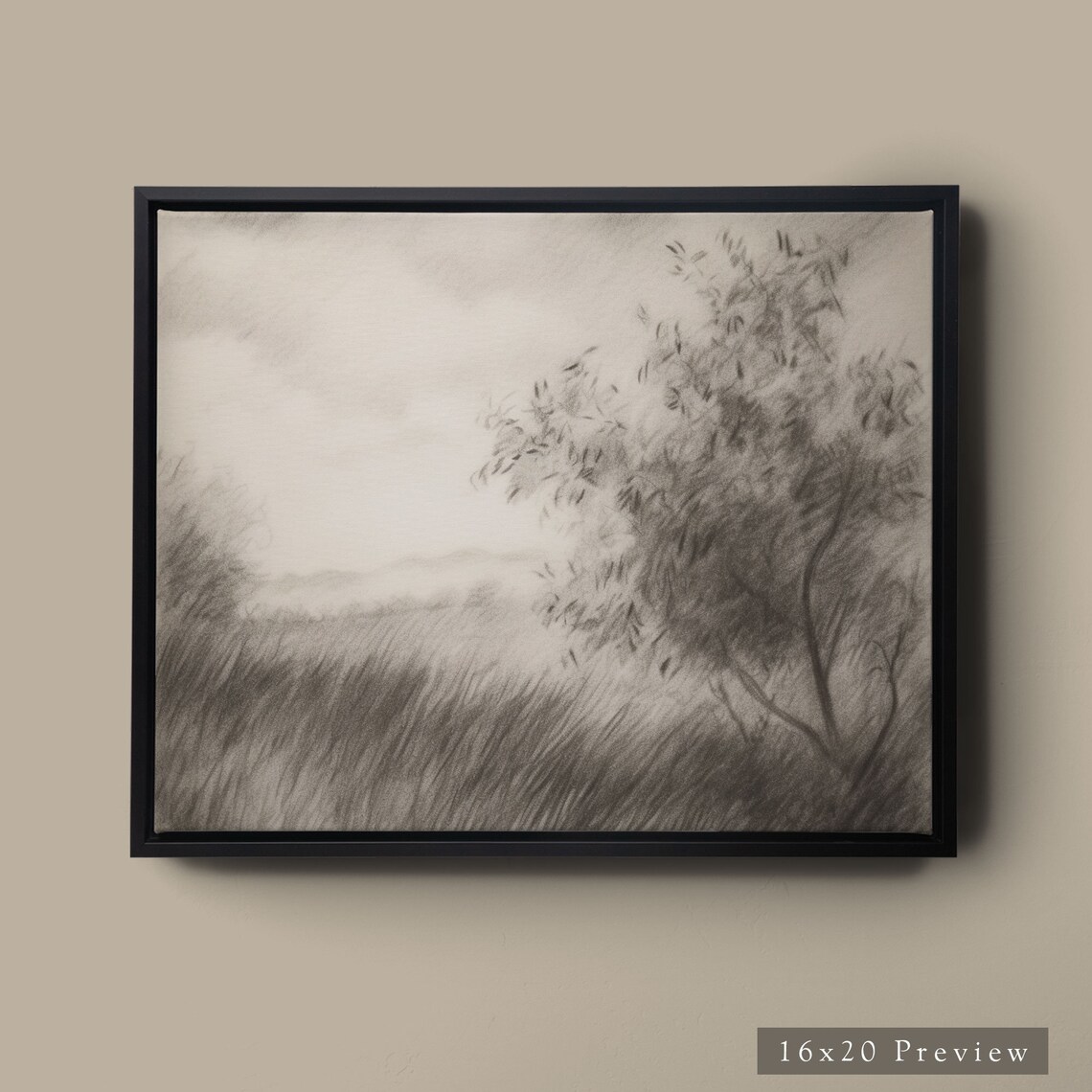 Moody Lakeside Landscape, Antique Style Art Print - Image 4