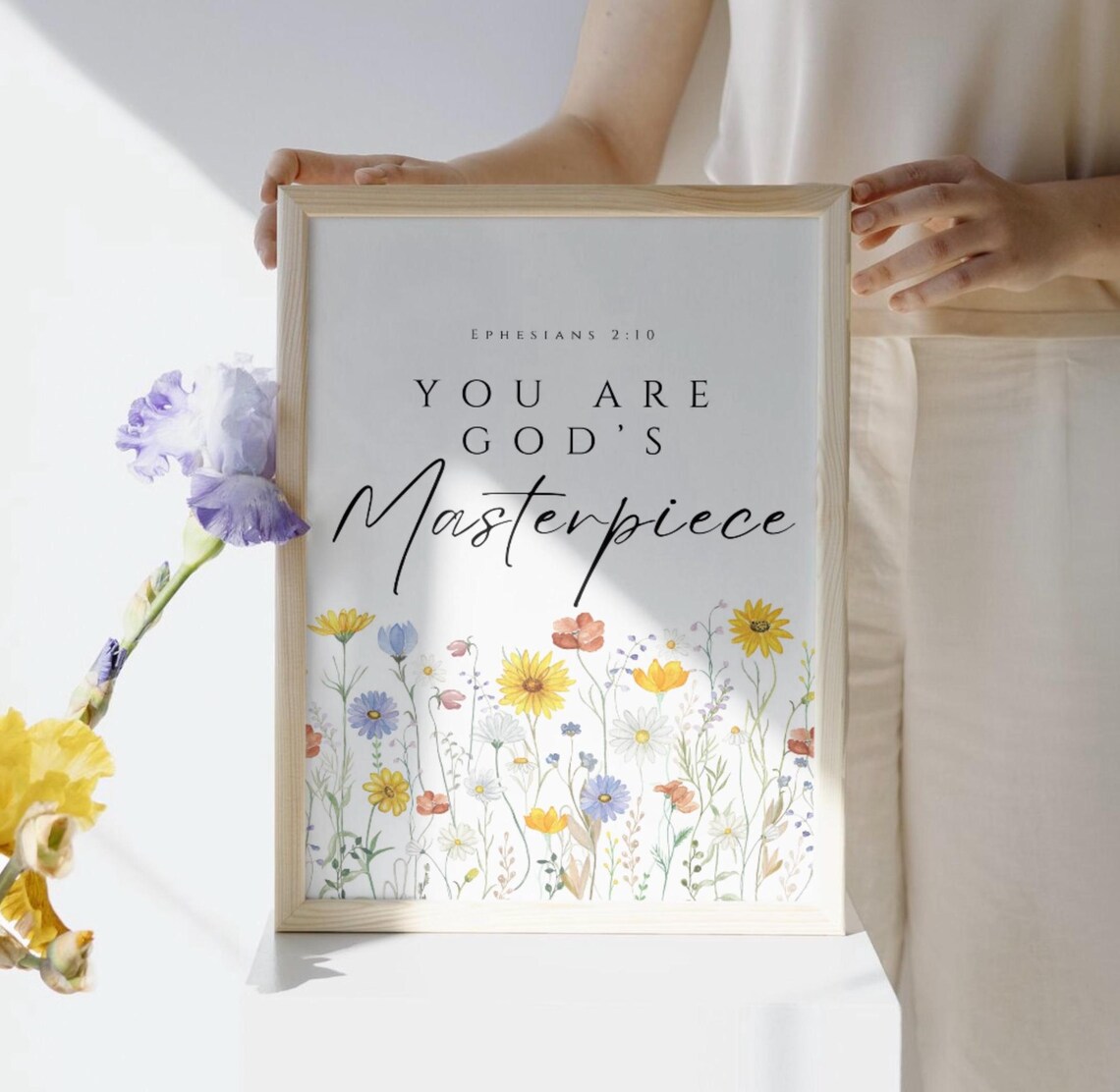 You Are Gods Masterpiece Ephesians 2:10 Wildflower Meadow Poster - Image 3
