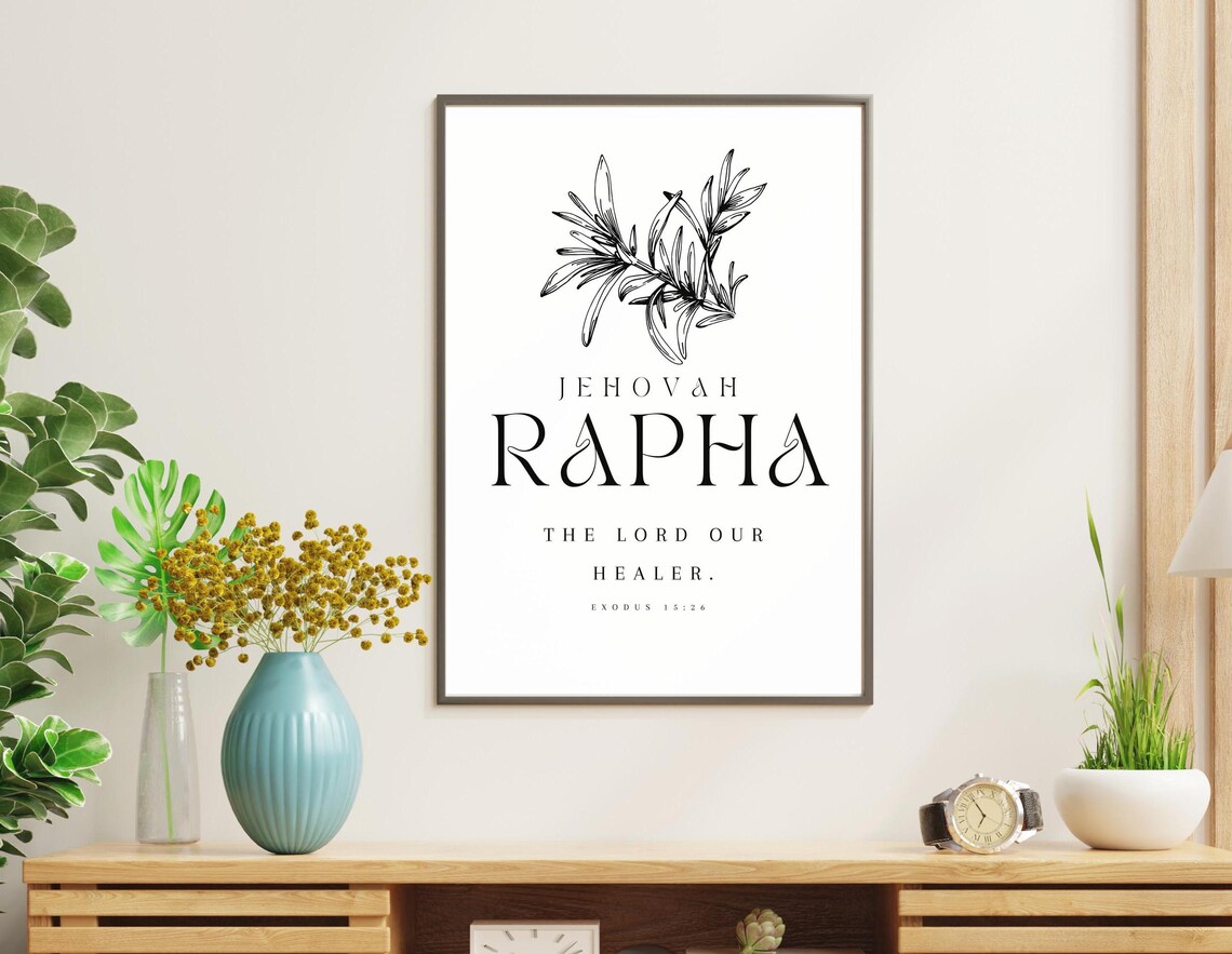 Jehovah Rapha The Lord Our Healer Exodus 1526 Hebrew Name Poster - Image 2