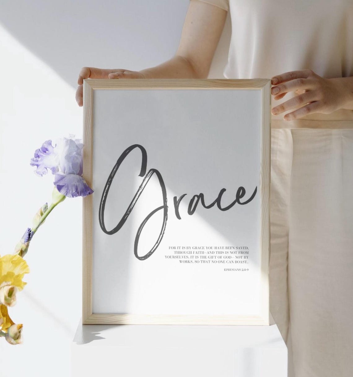 Grace Ephesians 289 By Grace You Have Been Saved Bible Verse Poster - Image 3