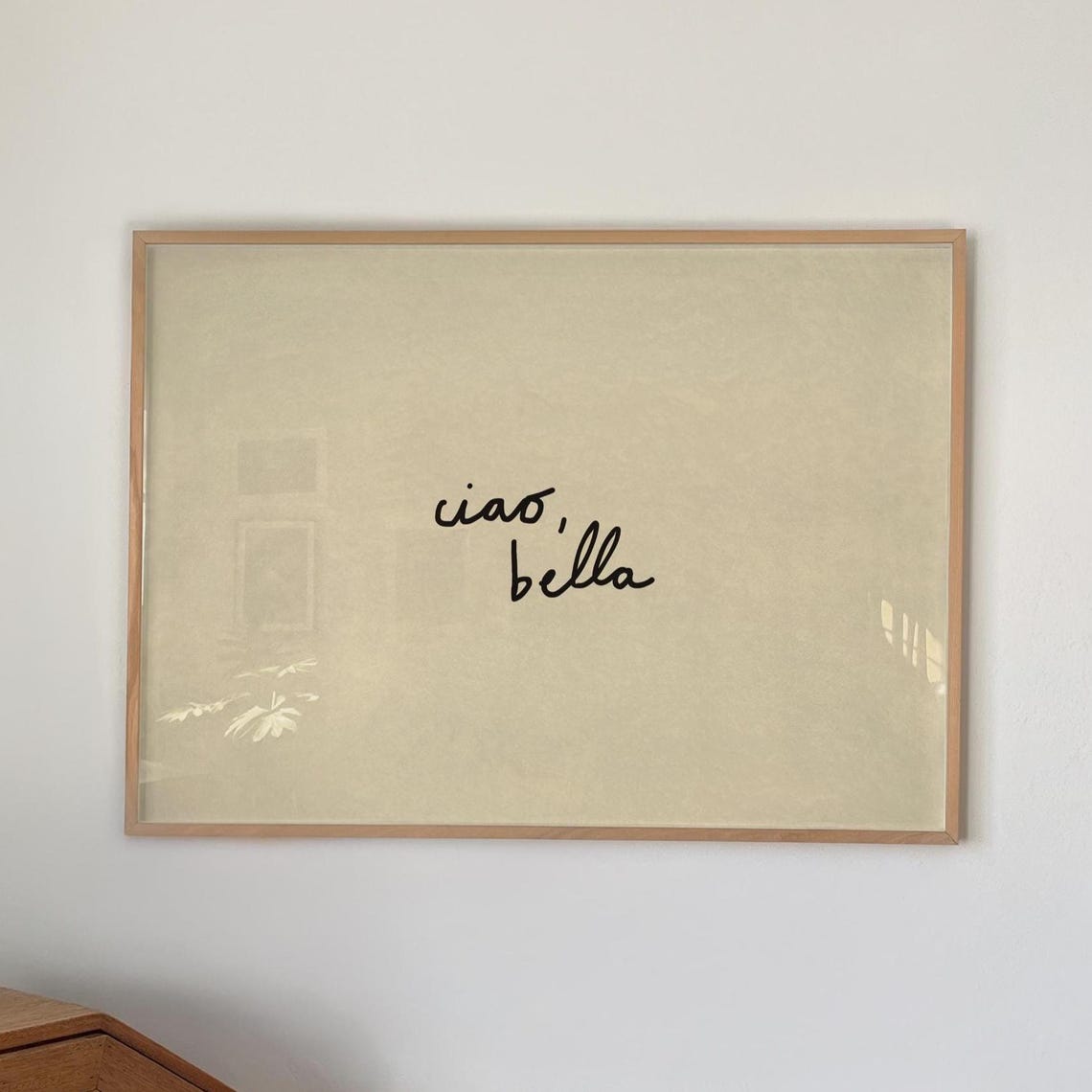 Ciao Bella Poster Handwritten Typography Neutral Minimalist Decor