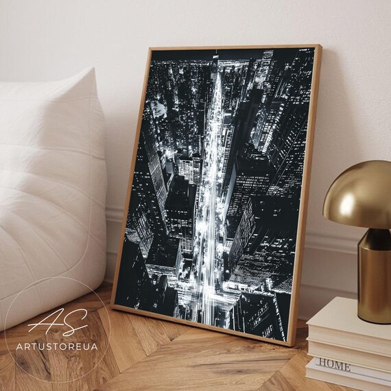 New York Poster, Vintage Monochrome Cityscape