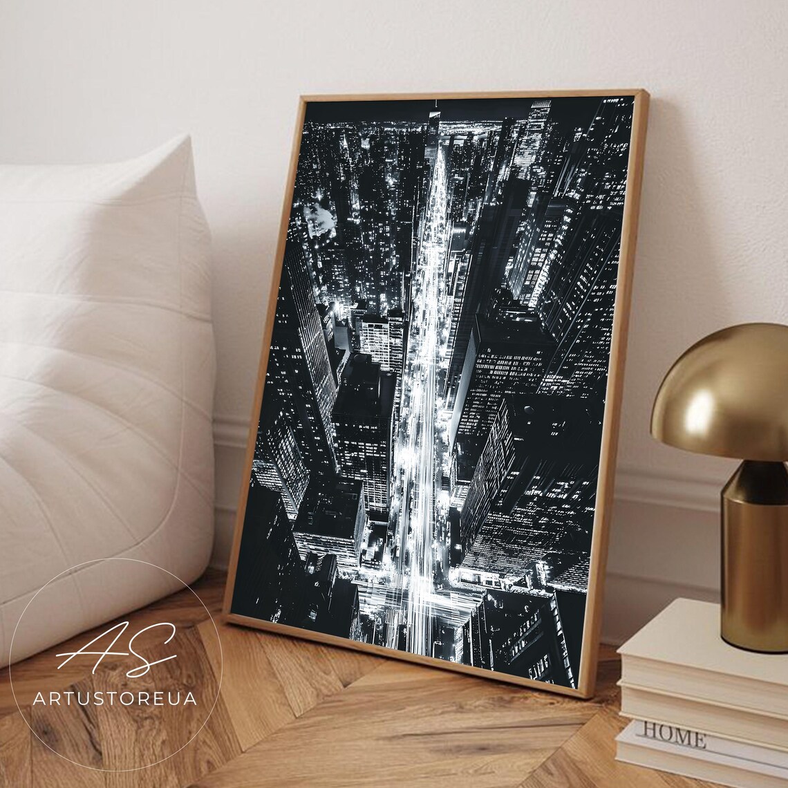 New York Poster, Vintage Monochrome Cityscape