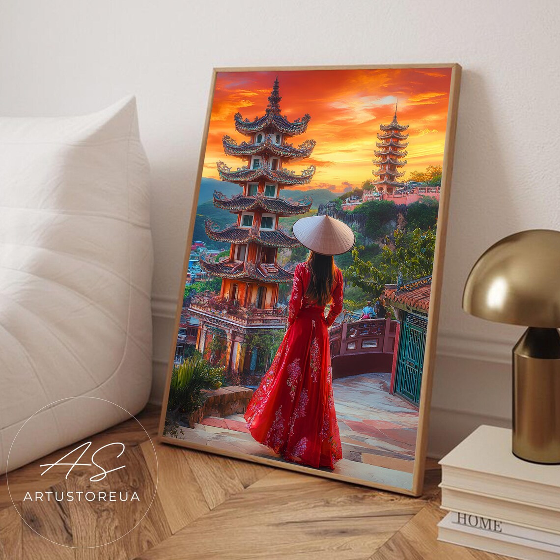 Po Nagar Cham Towers Nha Trang Vietnam Sunset Travel Art Poster