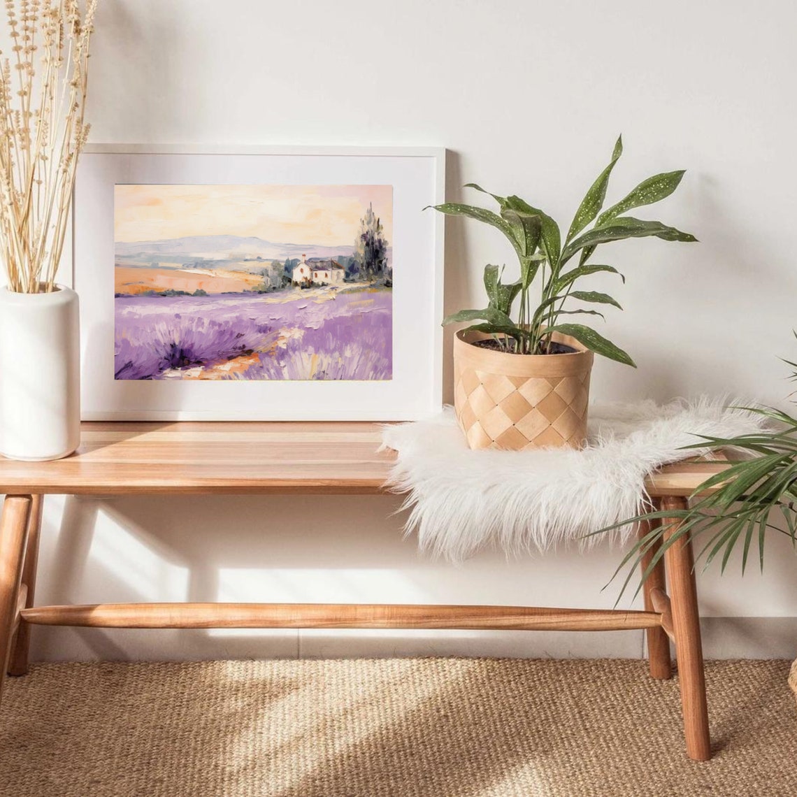 Lavender Field Farmhouse Sunset Purple Floral Landscape Poster - Image 6