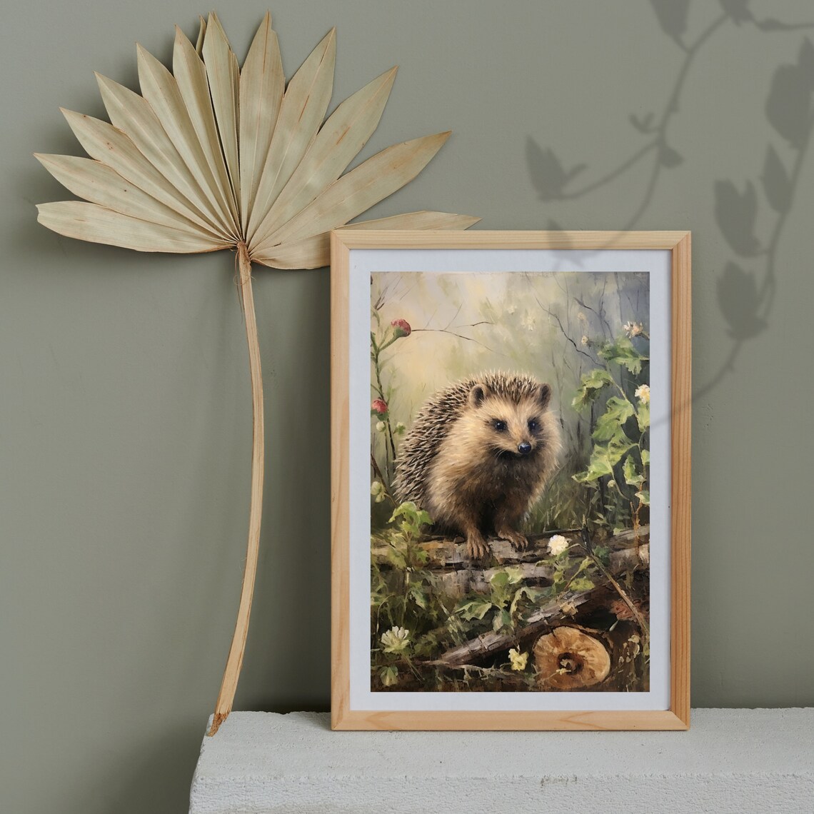 Vintage Hedgehog Painting Woodland Garden Wildflowers Poster - Image 6