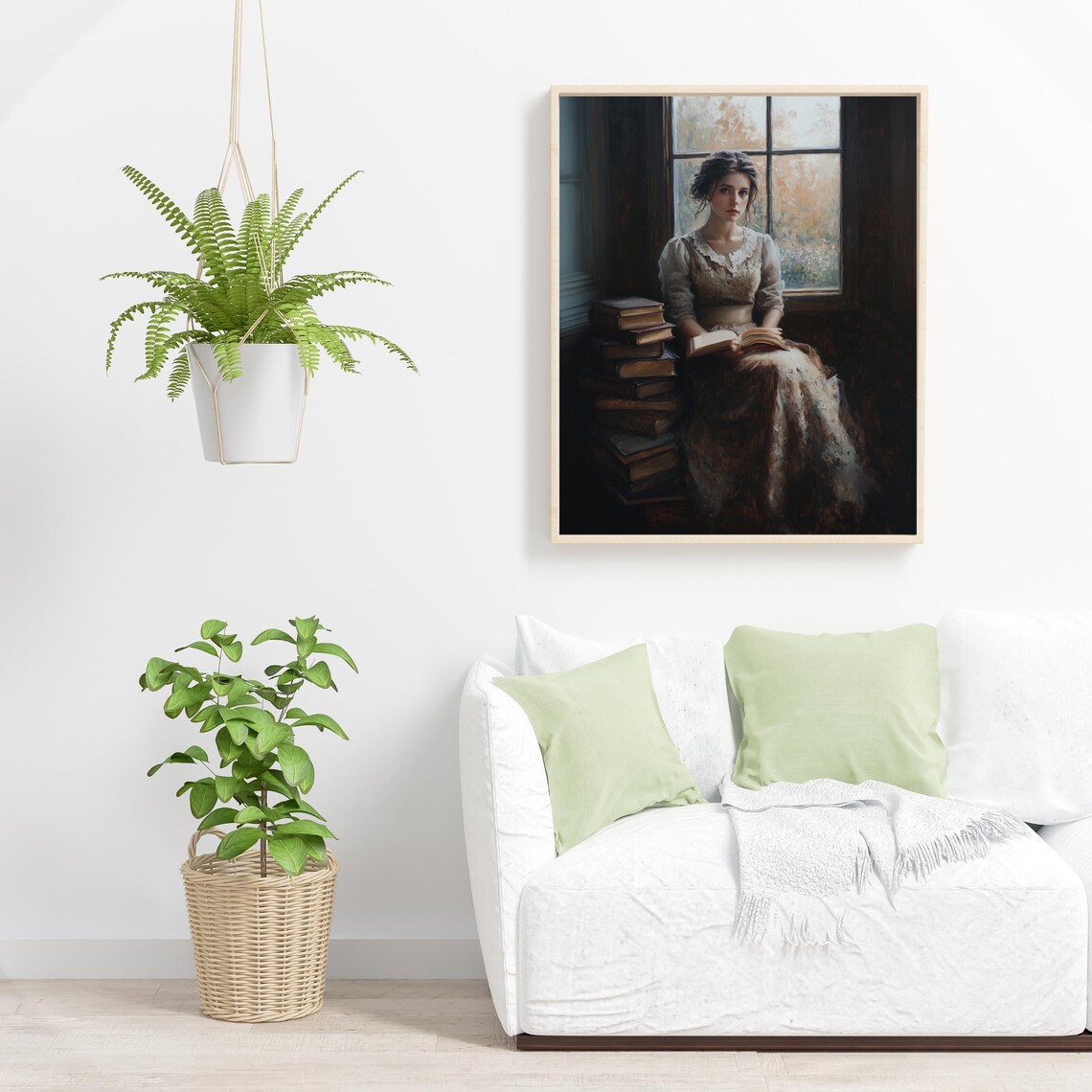 Victorian Woman Reading Bookish Print, Library Decor - Image 3