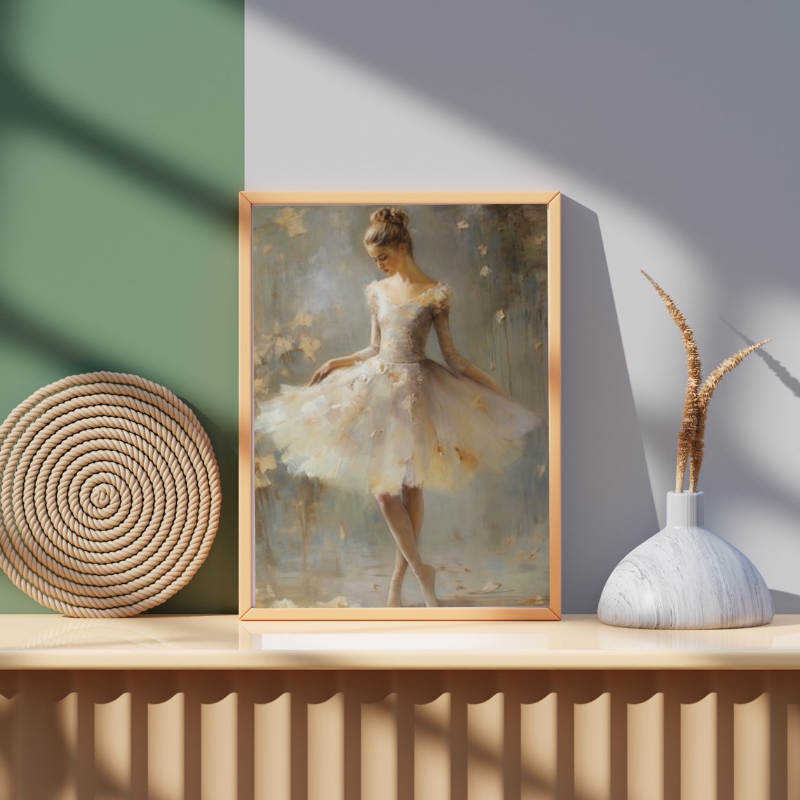 Vintage Nursery Decor Ballerina Painting Girls Room Wall Decor Ballet Dancer Art Girly Wall Art Moody French Art 583 - Image 2