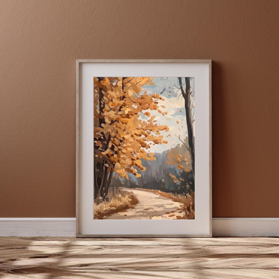 Vintage Autumn Landscape Print Fall Path Forest Poster Rustic Fall Decor Moody Landscape Wall Art Autumn 660 - Image 3