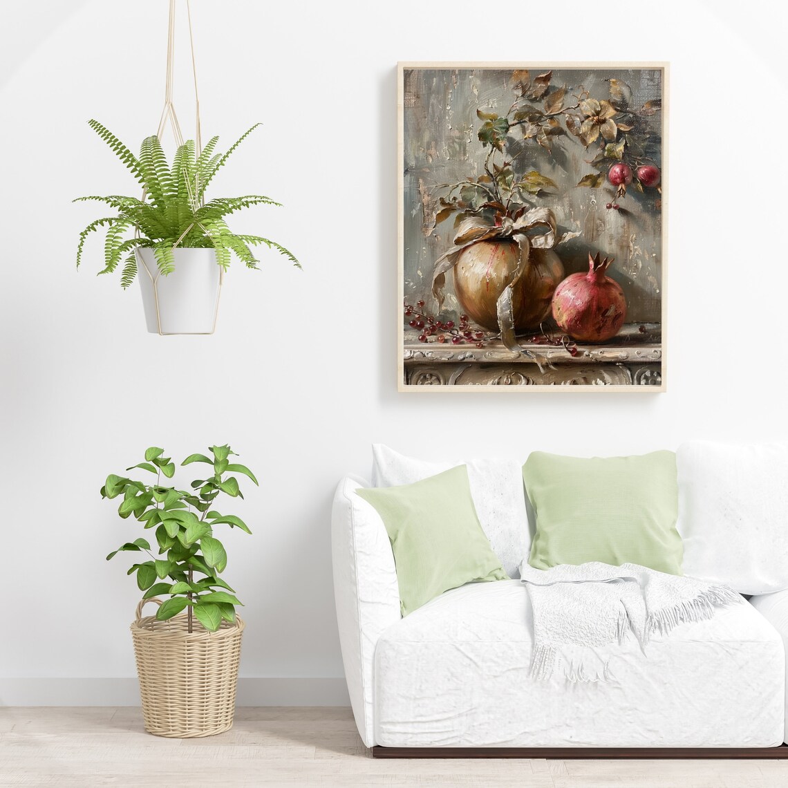 Pomegranate And Cherry Still Life Vintage Fruit Painting Poster - Image 5