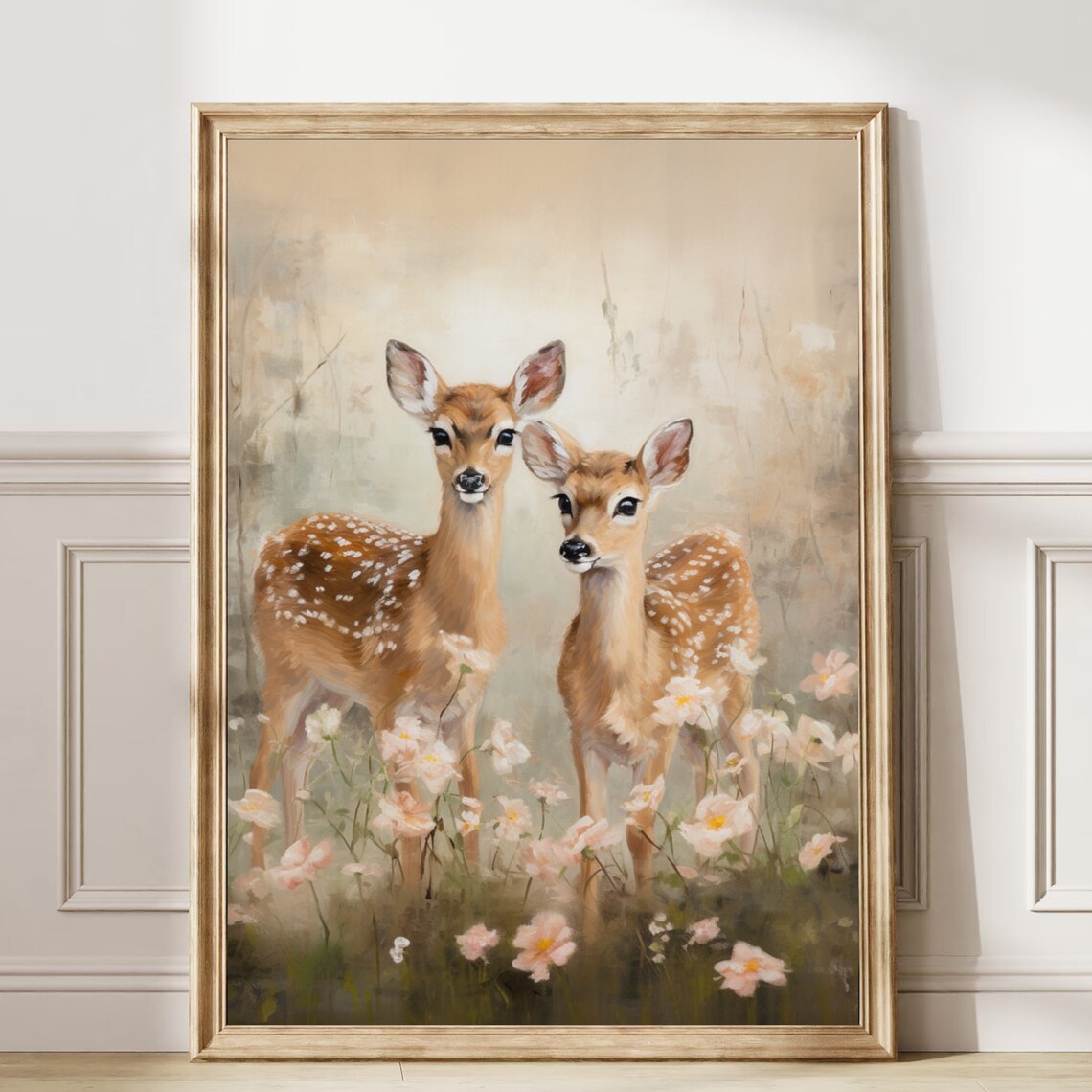 Vintage Fawn Painting Rustic Deer Art Print - Image 5