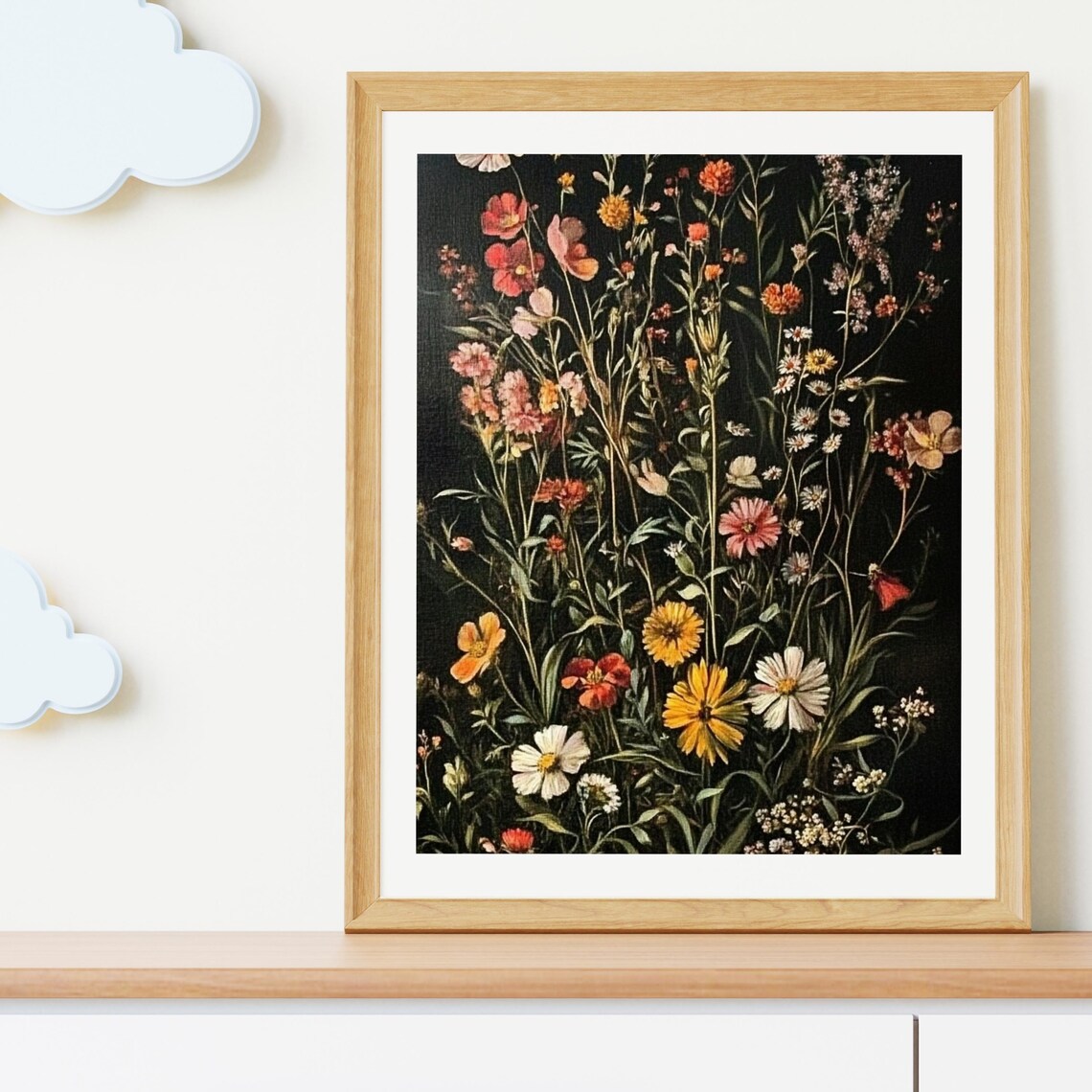 Dark Botanical Moody Floral Art Print, Vintage - Image 5