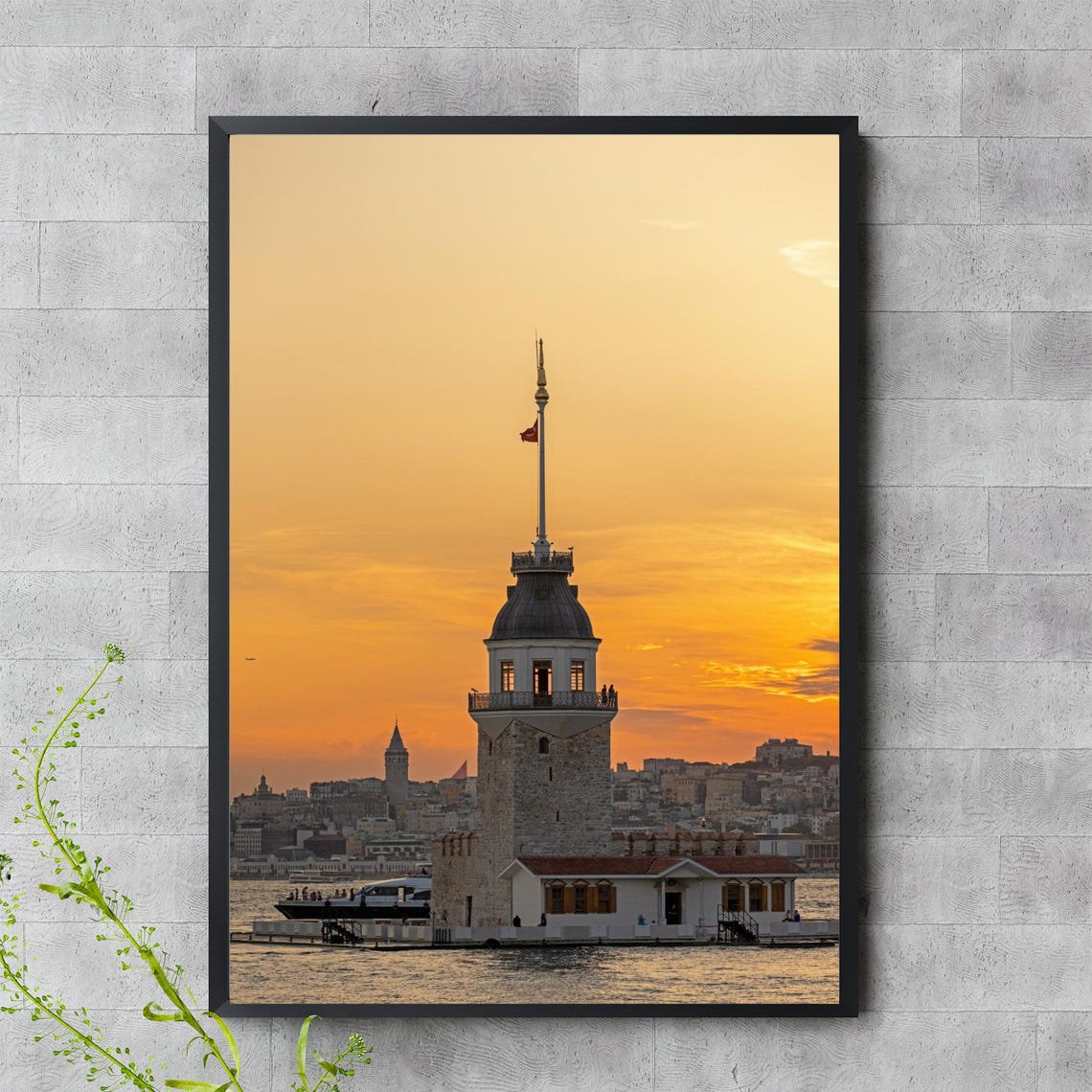 Maidens Tower Istanbul Sunset Bosphorus Sea View Photo Poster