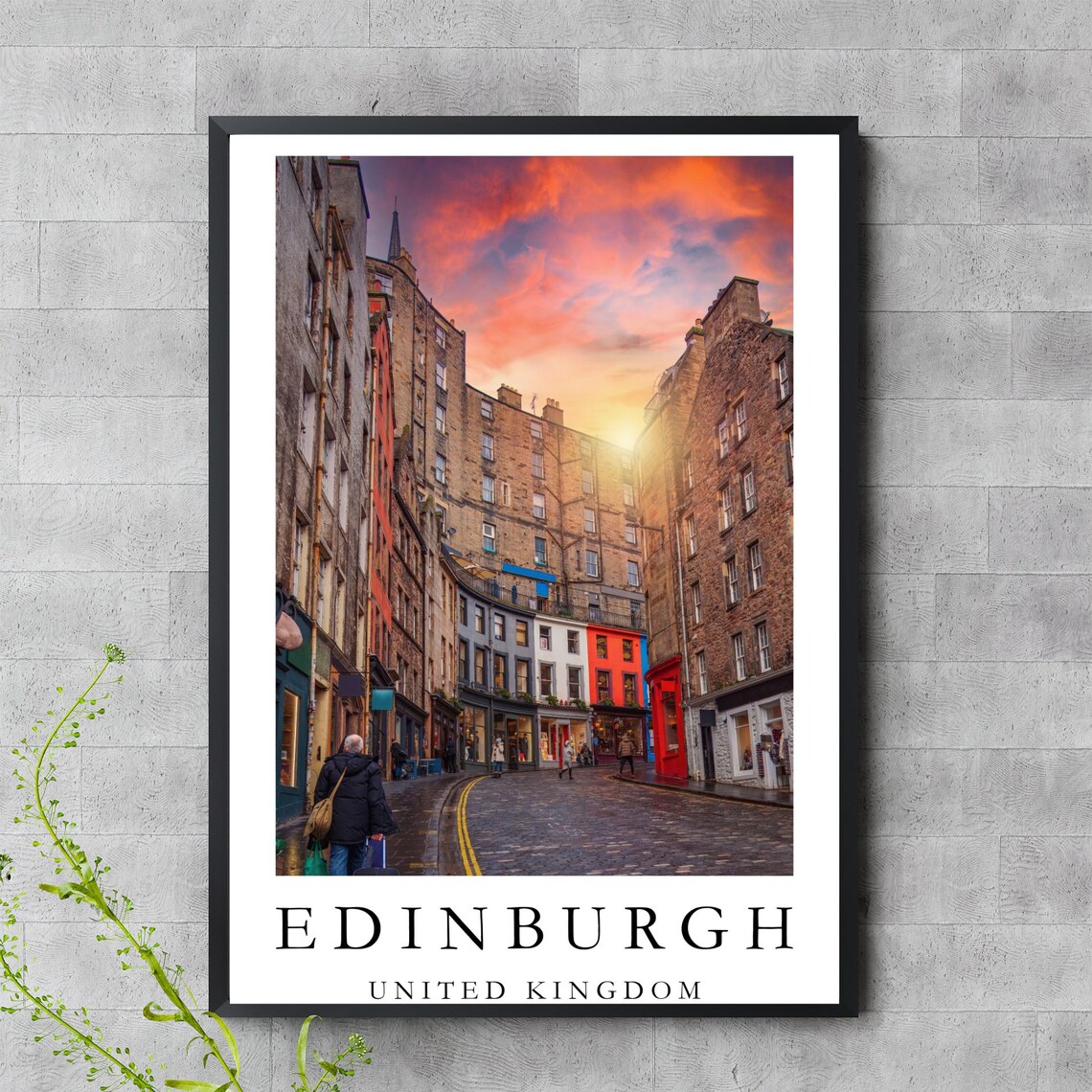 Edinburgh Victoria Street Poster Scotland Cityscape Wall Art