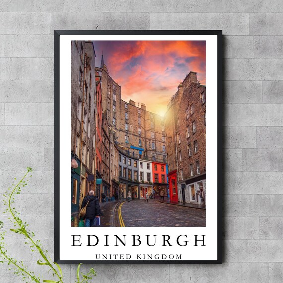 Edinburgh Victoria Street Poster Scotland Cityscape Wall Art