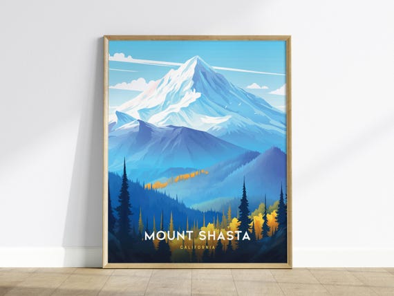Mount Shasta Poster Mountain Landscape Art