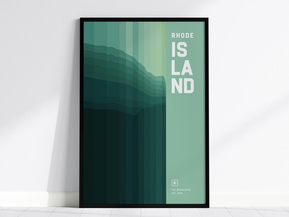 Rhode Island Ocean State Minimalist State Abstract Wall Poster