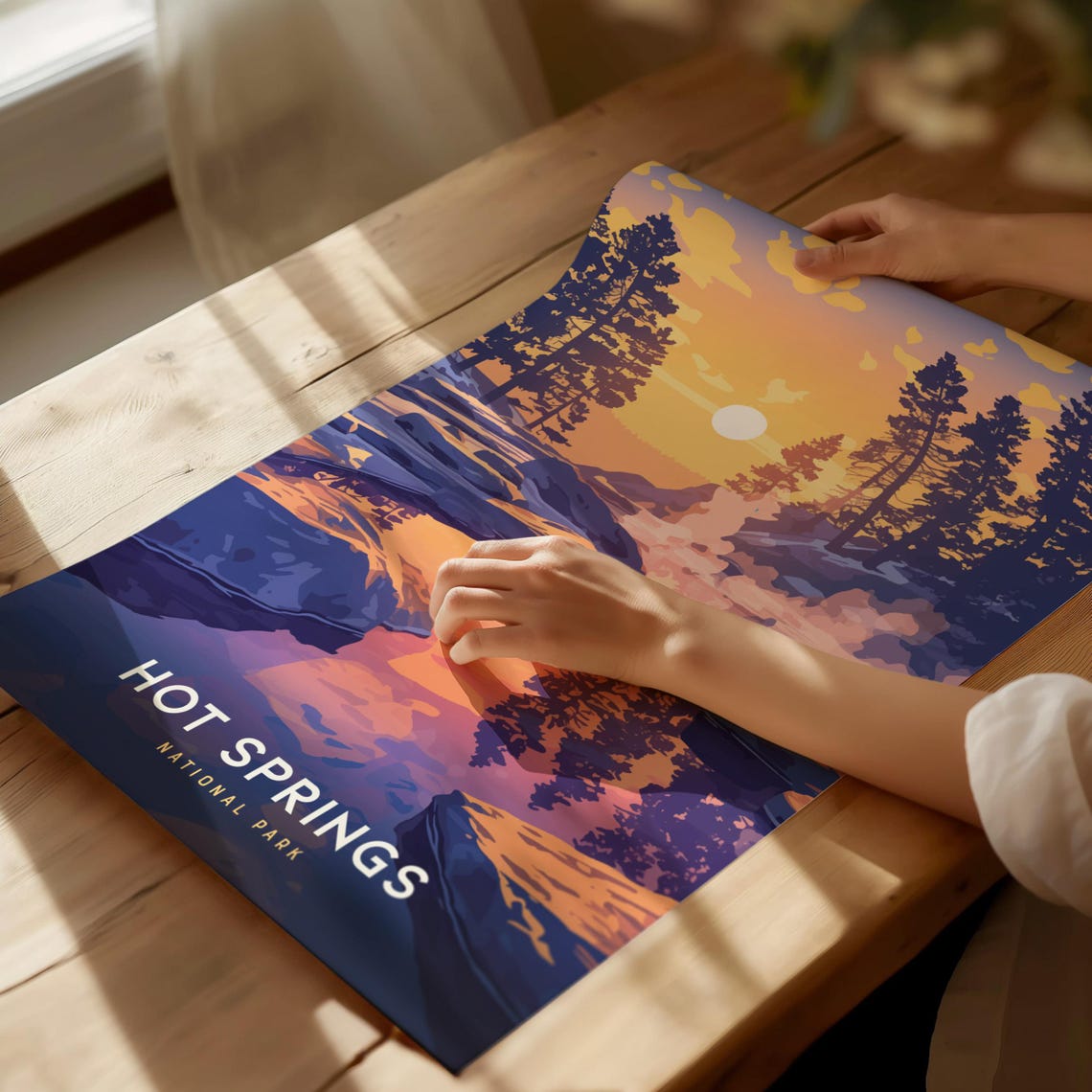 Hot Springs National Park Sunset Steaming Springs Art Poster - Image 3