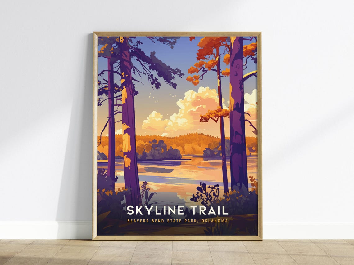 Skyline Trail Beavers Bend State Park Poster Oklahoma Hikers Paradise