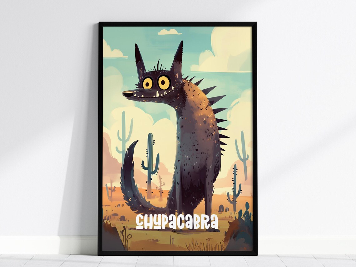 Chupacabra Cute Cryptids Series Kids Room Poster Print